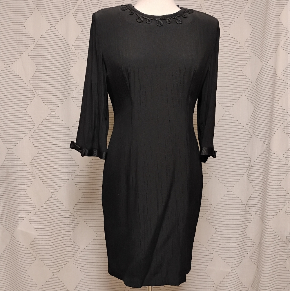 Vintage Black Party Cocktail Dress Women's Size 6 B.G.B Ltd. Petite